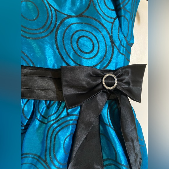 🌞Jona Michelle Turquoise&Black Circular Design Great Dress for Holidays C - Picture 6 of 10
